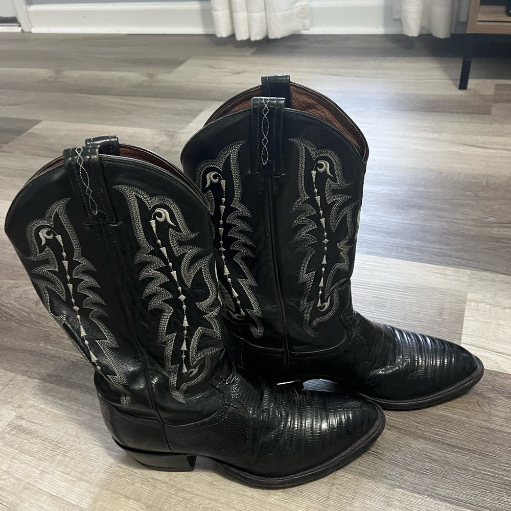 Tony Lama CZ810 Black Lizard Western Cowboy Boots Men’s size 9 D